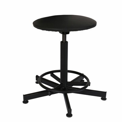 Стул кресло кассира, ресепшен РС37, на винте, без спинки, без подлокотников, кожзам, черное 532041