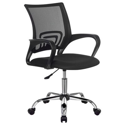 Кресло BRABIX "Fly MG-396", с подлокотниками, сетка, хром, черное, 532086 532086