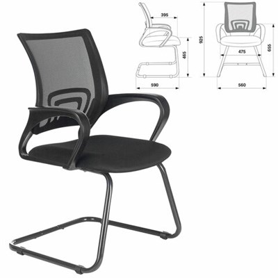 Кресло для приемных и переговорных BRABIX "Fly CF-100", черное, 532087 532087
