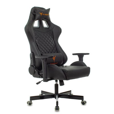 Кресло компьютерное Knight ARMOR, 2 подушки, экокожа премиум, черное, 1628888 532695