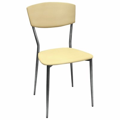 Стул для столовых, кафе, дома РС23, серебристый каркас, экокожа бежевая 532782