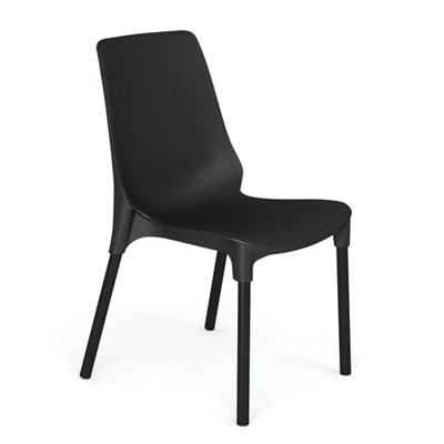 Стул для столовых, кафе, дома SHT-S75, черный металлический каркас, пластик черный 532792
