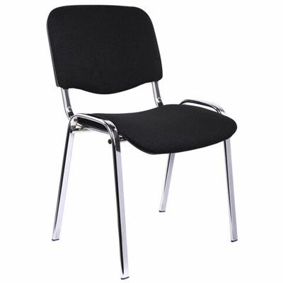 Стул для персонала и посетителей "ИЗО", хромированный каркас, ткань черная С-11, В-14 530064