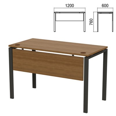 Стол на металлокаркасе "Арго", 1200х600х760 мм, царга, орех (КОМПЛЕКТ) 981376