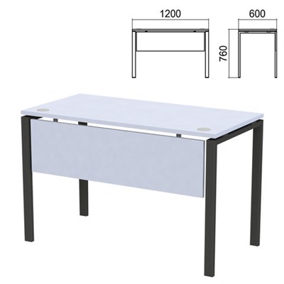 Стол на металлокаркасе "Арго", 1200х600х760 мм, царга, серый (КОМПЛЕКТ) 981377