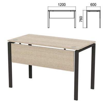 Стол на металлокаркасе "Арго", 1200х600х760 мм, царга, ясень шимо (КОМПЛЕКТ) 981378