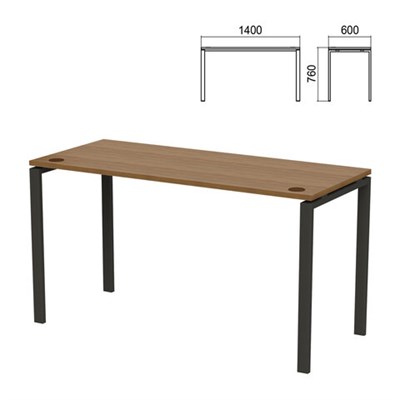 Стол на металлокаркасе "Арго", 1400х600х760 мм, орех (КОМПЛЕКТ) 981361