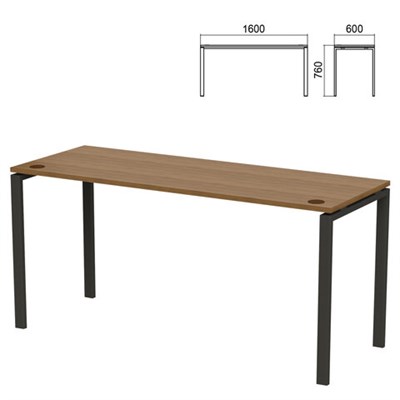 Стол на металлокаркасе "Арго", 1600х600х760 мм, орех (КОМПЛЕКТ) 981366