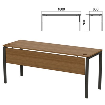Стол на металлокаркасе "Арго", 1800х600х760 мм, царга, орех (КОМПЛЕКТ) 981391