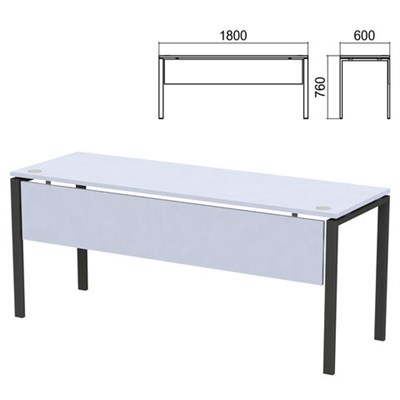 Стол на металлокаркасе "Арго", 1800х600х760 мм, царга, серый (КОМПЛЕКТ) 981392