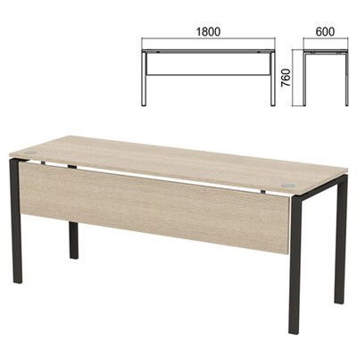 Стол на металлокаркасе "Арго", 1800х600х760 мм, царга, ясень шимо (КОМПЛЕКТ) 981393