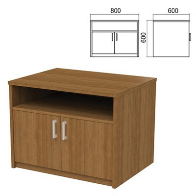 Тумба для оргтехники "Арго", 800х600х600 мм, полка, орех 641431