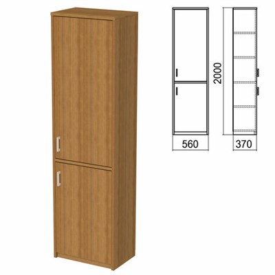 Шкаф закрытый "Арго", 560х370х2000 мм, орех (КОМПЛЕКТ) 981576