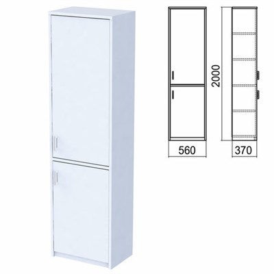 Шкаф закрытый "Арго", 560х370х2000 мм, серый (КОМПЛЕКТ) 981577