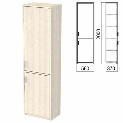 Шкаф закрытый "Арго", 560х370х2000 мм, ясень шимо (КОМПЛЕКТ) 981578