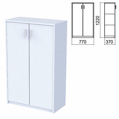 Шкаф закрытый "Арго", 770х370х1220 мм, серый (КОМПЛЕКТ) 981567