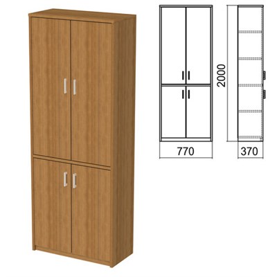 Шкаф закрытый "Арго", 770х370х2000 мм, орех (КОМПЛЕКТ) 981551