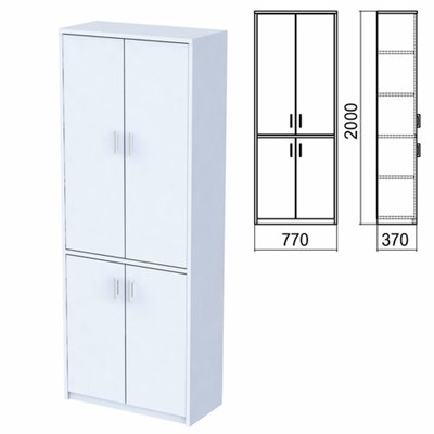 Шкаф закрытый "Арго", 770х370х2000 мм, серый (КОМПЛЕКТ) 981552