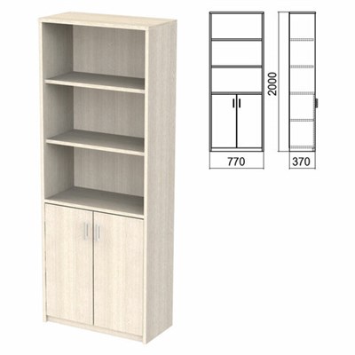 Шкаф полузакрытый "Арго", 770х370х2000 мм, 2 двери, 4 полки, ясень шимо 641618