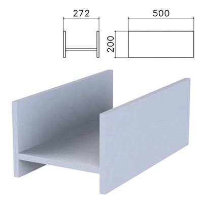Подставка под системный блок "Бюджет", 272х500х200 мм, серая, 402669-030 640645