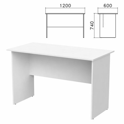 Стол письменный "Бюджет", 1200х600х740 мм, белый, 402660-290 641904