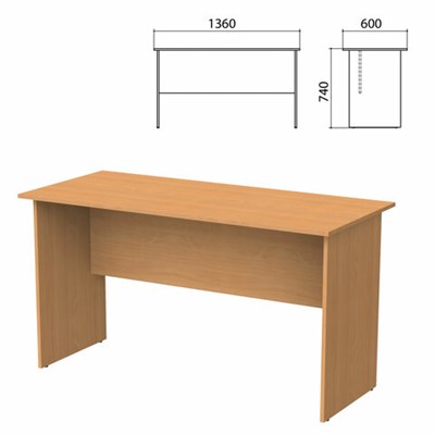 Стол письменный "Бюджет", 1360х600х740 мм, груша ароза, 402661-336 641834