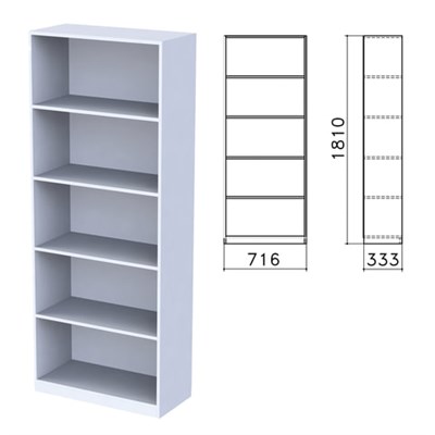 Шкаф (стеллаж) "Бюджет", 716х333х1810 мм, 4 полки, серый, 402651-030 640634