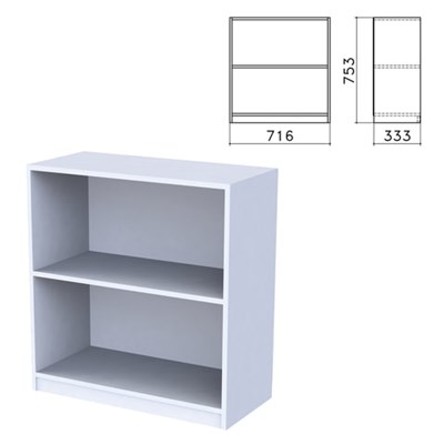Шкаф (стеллаж) "Бюджет", 716х333х753 мм, 1 полка, серый, 402877-030 640635