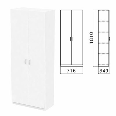 Шкаф закрытый "Бюджет", 716х349х1810 мм, белый (КОМПЛЕКТ) 982210
