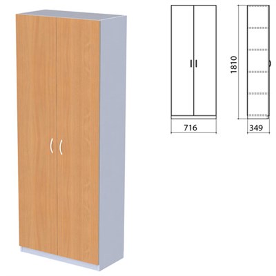 Шкаф закрытый "Бюджет", 716х349х1810 мм, груша ароза (КОМПЛЕКТ) 982198