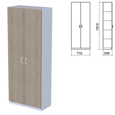 Шкаф закрытый "Бюджет", 716х349х1810 мм, дуб сонома (КОМПЛЕКТ) 982197