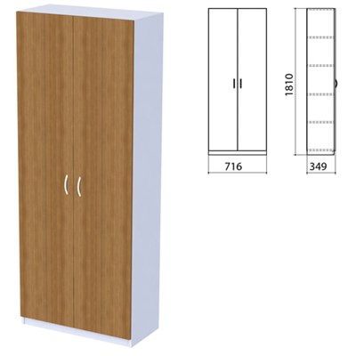 Шкаф закрытый "Бюджет", 716х349х1810 мм, орех французский (КОМПЛЕКТ) 981178