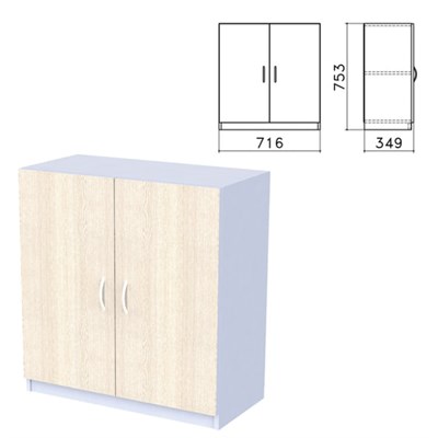 Шкаф закрытый "Бюджет", 716х349х753 мм, дуб шамони светлый (КОМПЛЕКТ) 980600