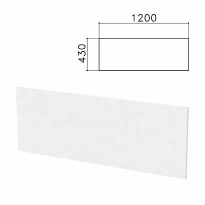 Экран-перегородка "Бюджет", 1200х16х430 мм, белый (КОМПЛЕКТ С ФУРНИТУРОЙ) 982214