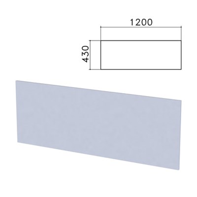 Экран-перегородка "Бюджет", 1200х16х430мм, серый (КОМПЛЕКТ С ФУРНИТУРОЙ) 980606