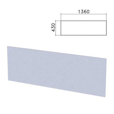 Экран-перегородка "Бюджет", 1360х16х430мм, серый (КОМПЛЕКТ С ФУРНИТУРОЙ) 980609