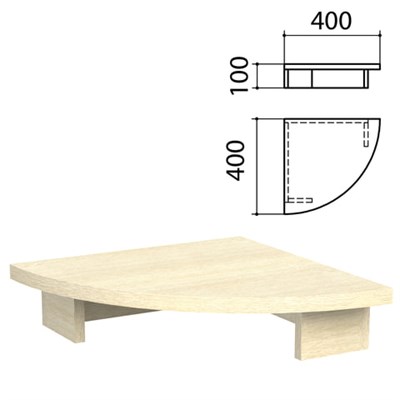Подставка под монитор "Канц", 400х400х100 мм, цвет дуб молочный, МК01.15 640569