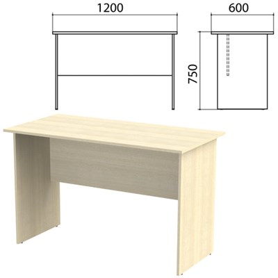 Стол письменный "Канц", 1200х600х750 мм, цвет дуб молочный (КОМПЛЕКТ) 980422