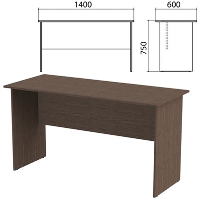 Стол письменный "Канц", 1400х600х750 мм, цвет венге (КОМПЛЕКТ) 980427