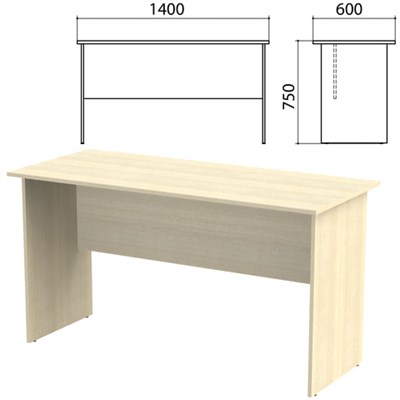 Стол письменный "Канц", 1400х600х750 мм, цвет дуб молочный (КОМПЛЕКТ) 980426