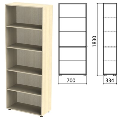 Шкаф (стеллаж) "Канц" 700х330х1830 мм, 4 полки, цвет дуб молочный, ШК31.15 640539