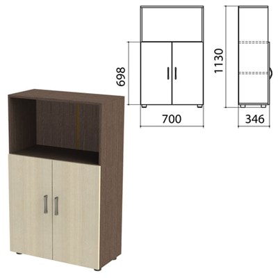 Шкаф полузакрытый "Канц", 700х350х1130 мм, цвет венге/дуб молочный (КОМПЛЕКТ) 980501