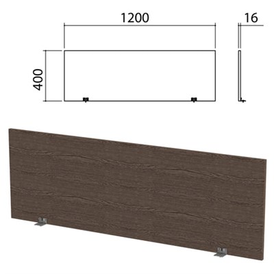 Экран-перегородка "Канц" 1200х16х400 мм, цвет венге (КОМПЛЕКТ С ФУРНИТУРОЙ) 980525