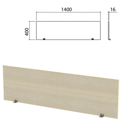 Экран-перегородка "Канц" 1400х16х400 мм, цвет дуб молочный (КОМПЛЕКТ С ФУРНИТУРОЙ) 980526