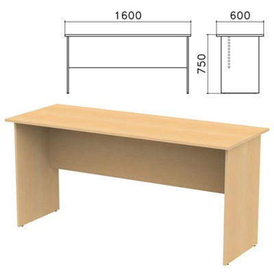 Стол письменный "Канц", 1600х600х750 мм, цвет бук невский, СК20.10 640029