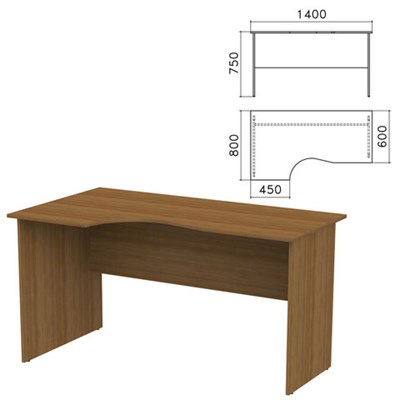Стол письменный эргономичный "Канц", 1400х800х750 мм, левый, цвет орех пирамидальный, СК36.9 640042