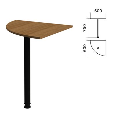 Стол приставной угловой "Канц", 600х600х750 мм, цвет орех пирамидальный (КОМПЛЕКТ) 980002