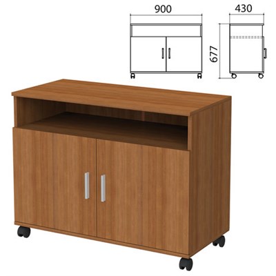Тумба для оргтехники "Канц", 900х430х677 мм, 2 двери, цвет орех пирамидальный, ТК28.9 640063