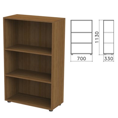 Шкаф (стеллаж) "Канц", 700х330х1130 мм, 2 полки, цвет орех пирамидальный, ШК39.9 640050