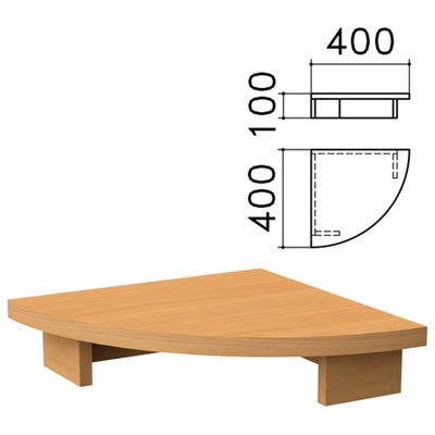 Подставка под монитор "Монолит", 400х400х100 мм, цвет бук бавария, ПМ03.1 640215